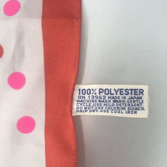 Pink Brown Polka Dot Scarf Vintage Accessory - Picture 3 of 4